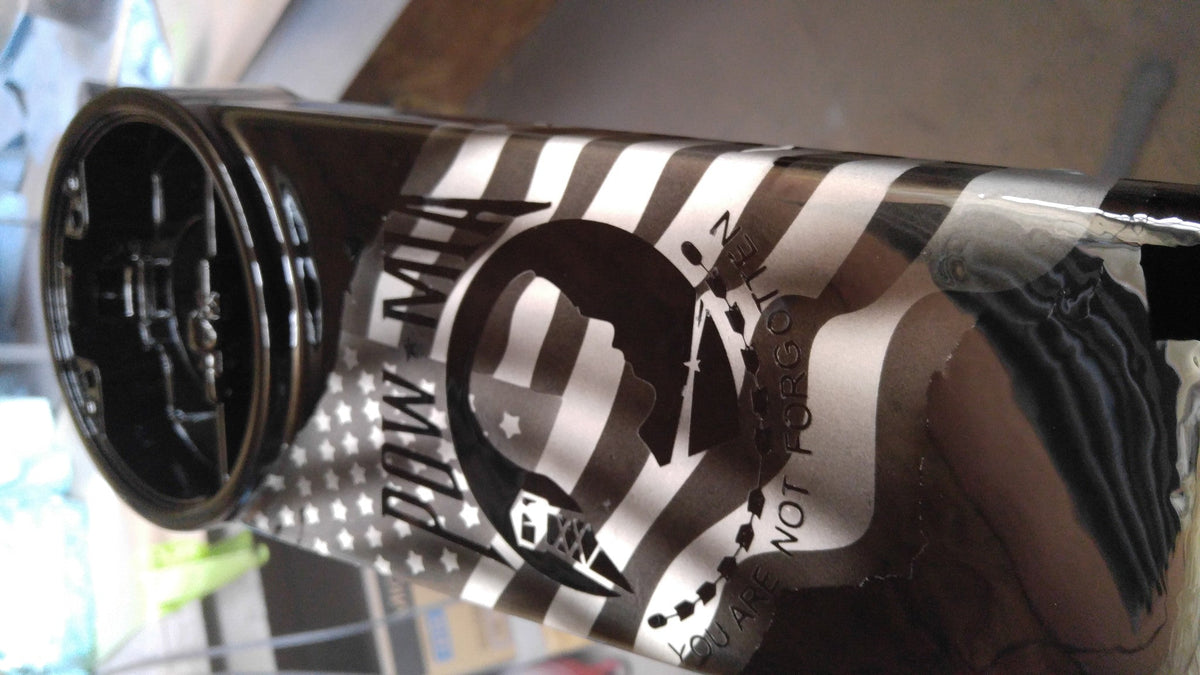 Harley Black and white POW MIA tribute console