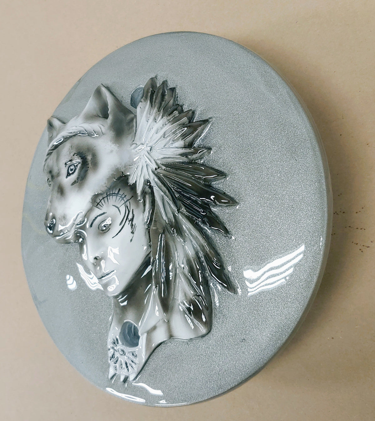 Wolf woman with silver smoke background Victory/INDIAN primary Cover