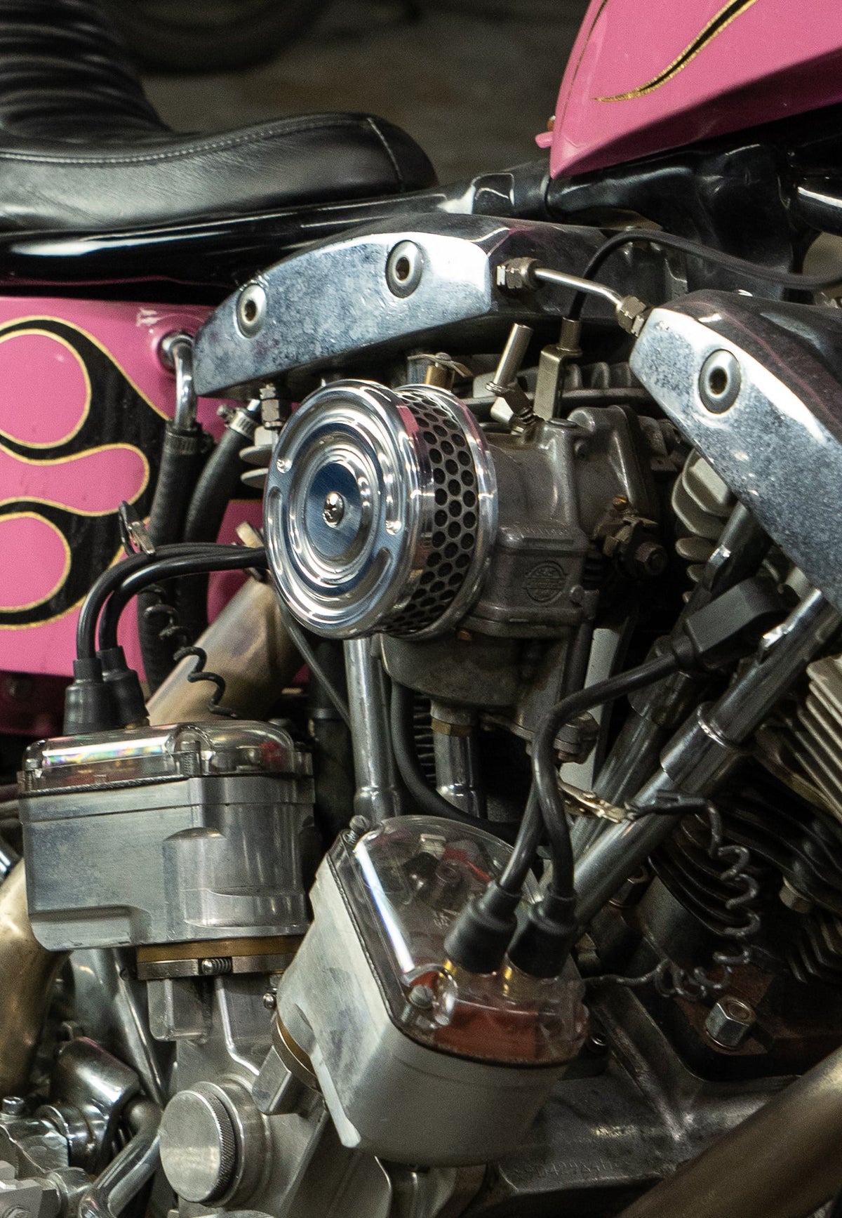 Swirl 4" Air Cleaner for S&S and CV Carb Harley Custom