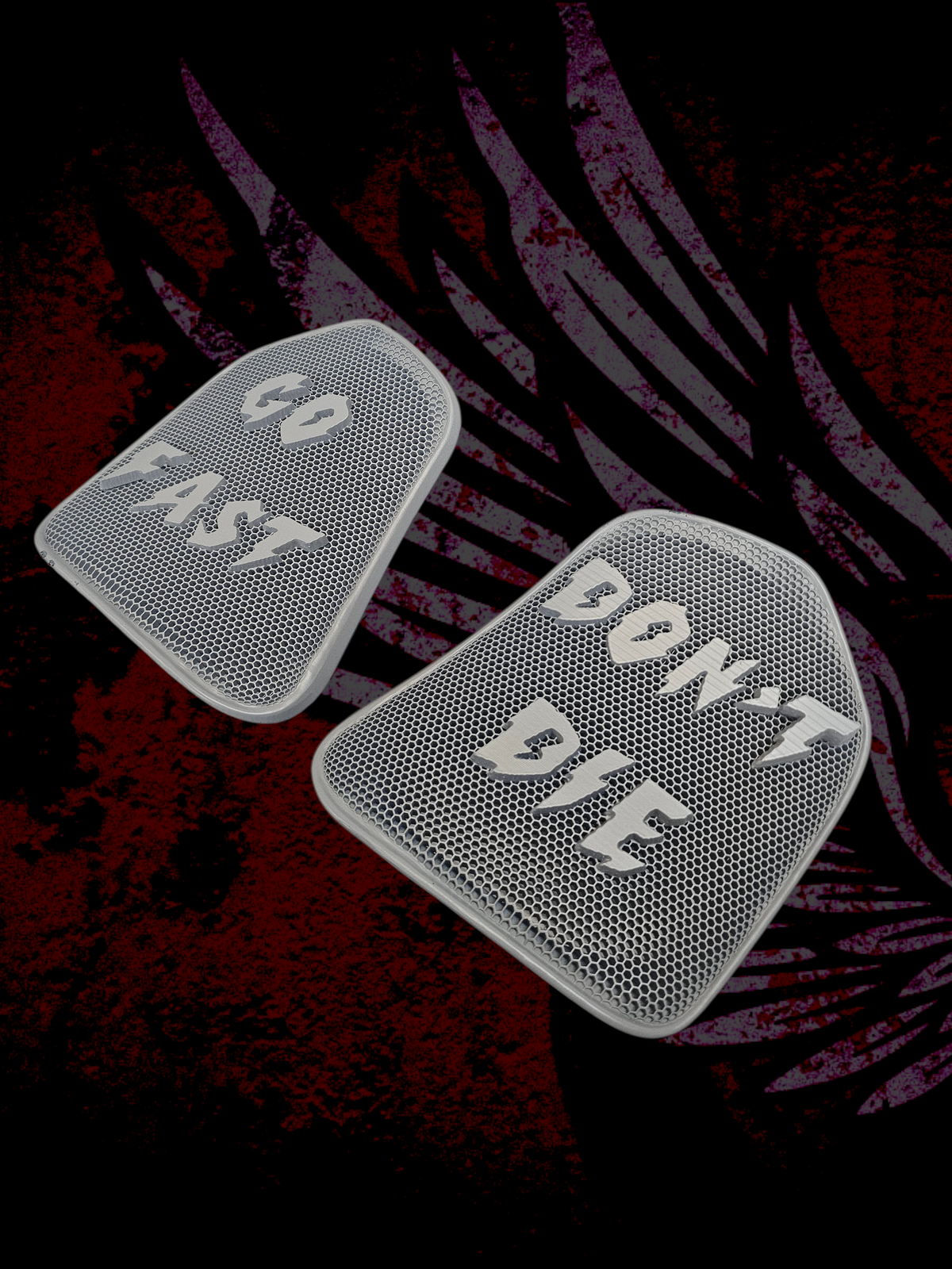 19 to 25+ Indian Challenger Go Fast Dont Die themed inner speaker grills set