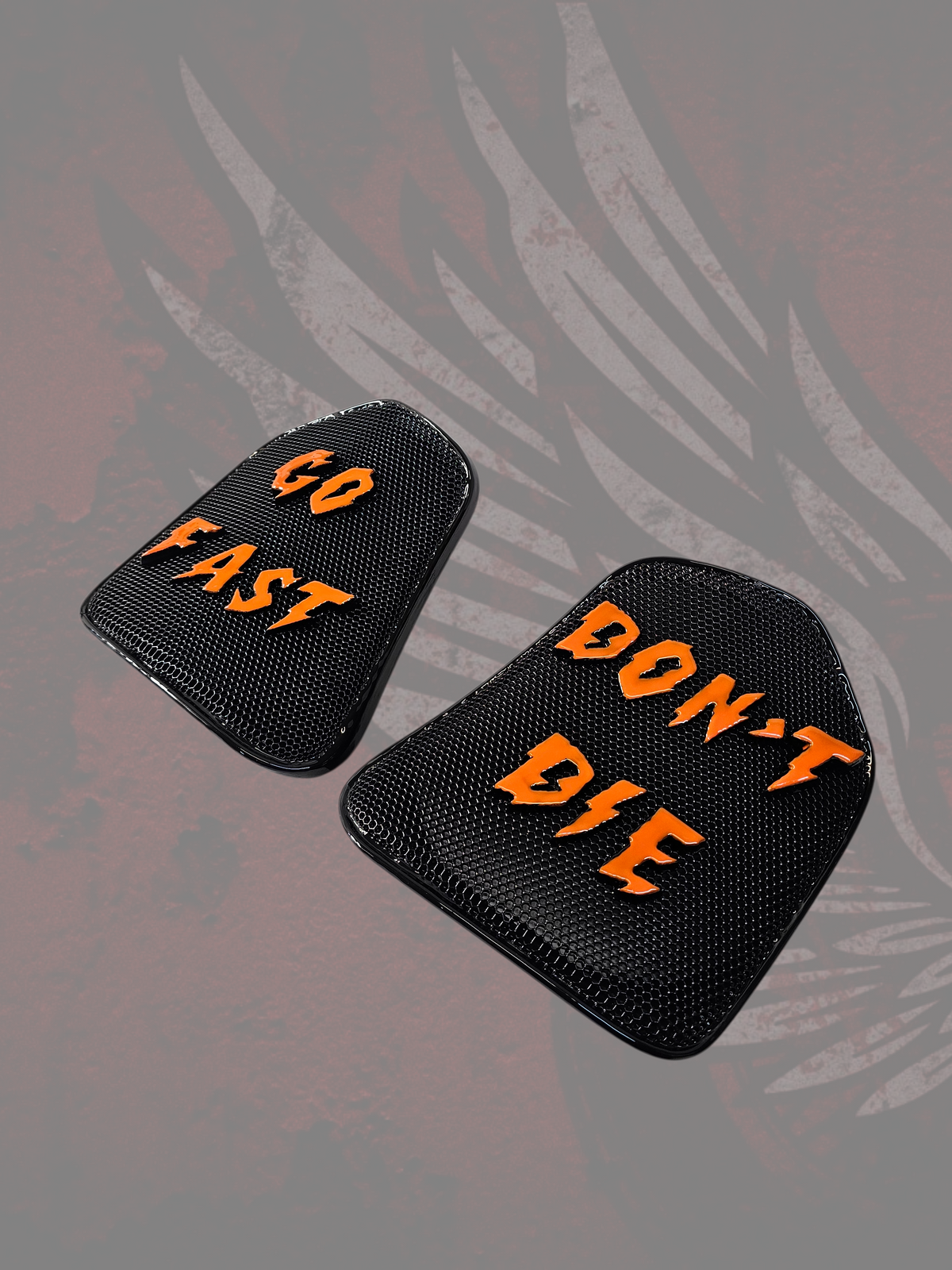 19 to 25+ Indian Challenger Go Fast Dont Die themed inner speaker grills set