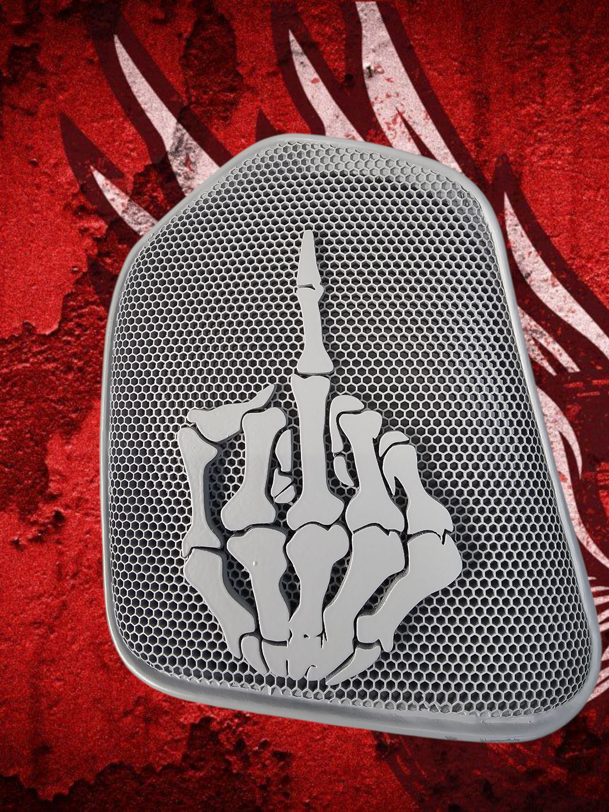 19 to 25+ Indian Challenger middle finger themed inner speaker grills set