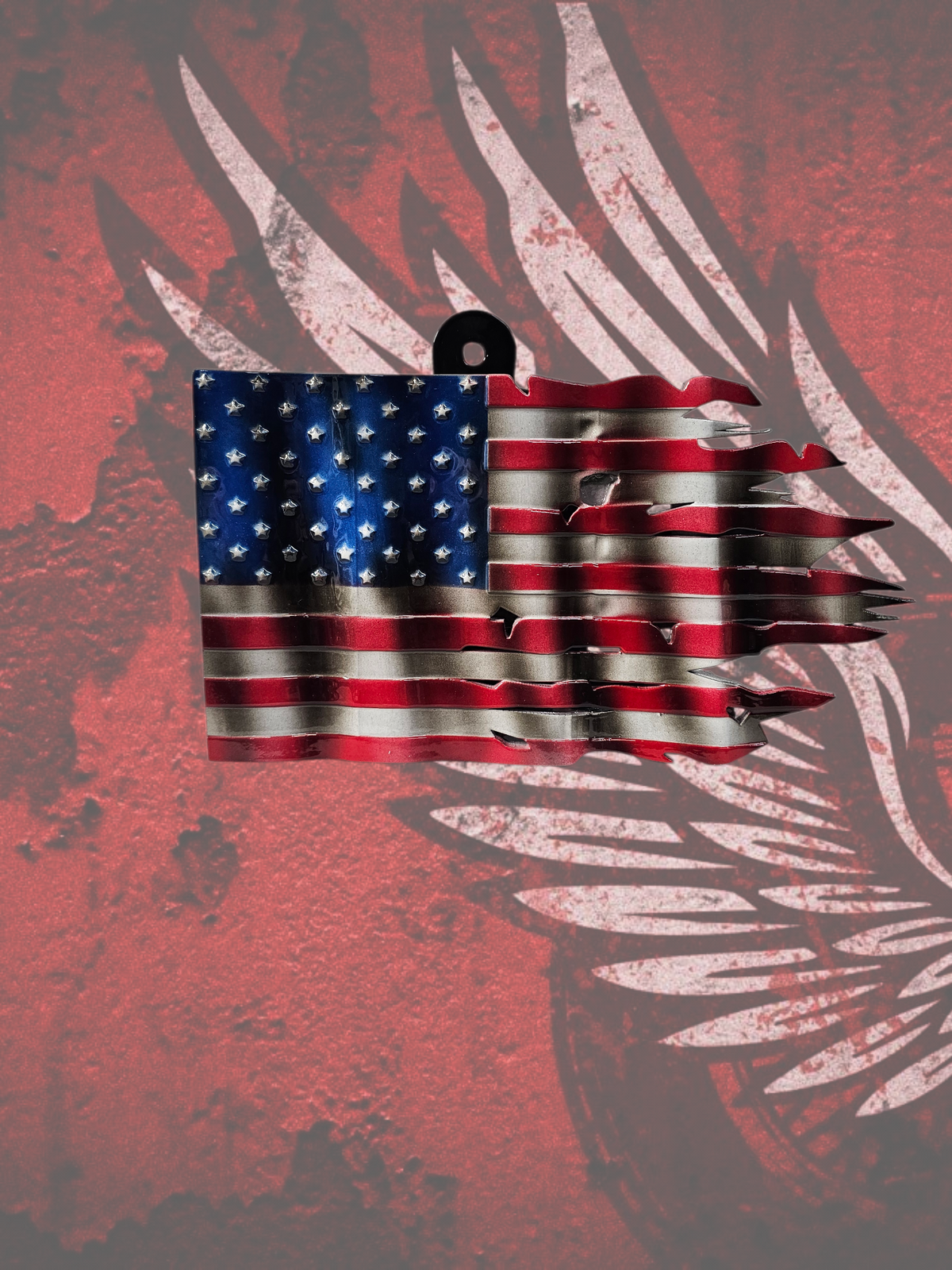 Tattered American Flag horn cover