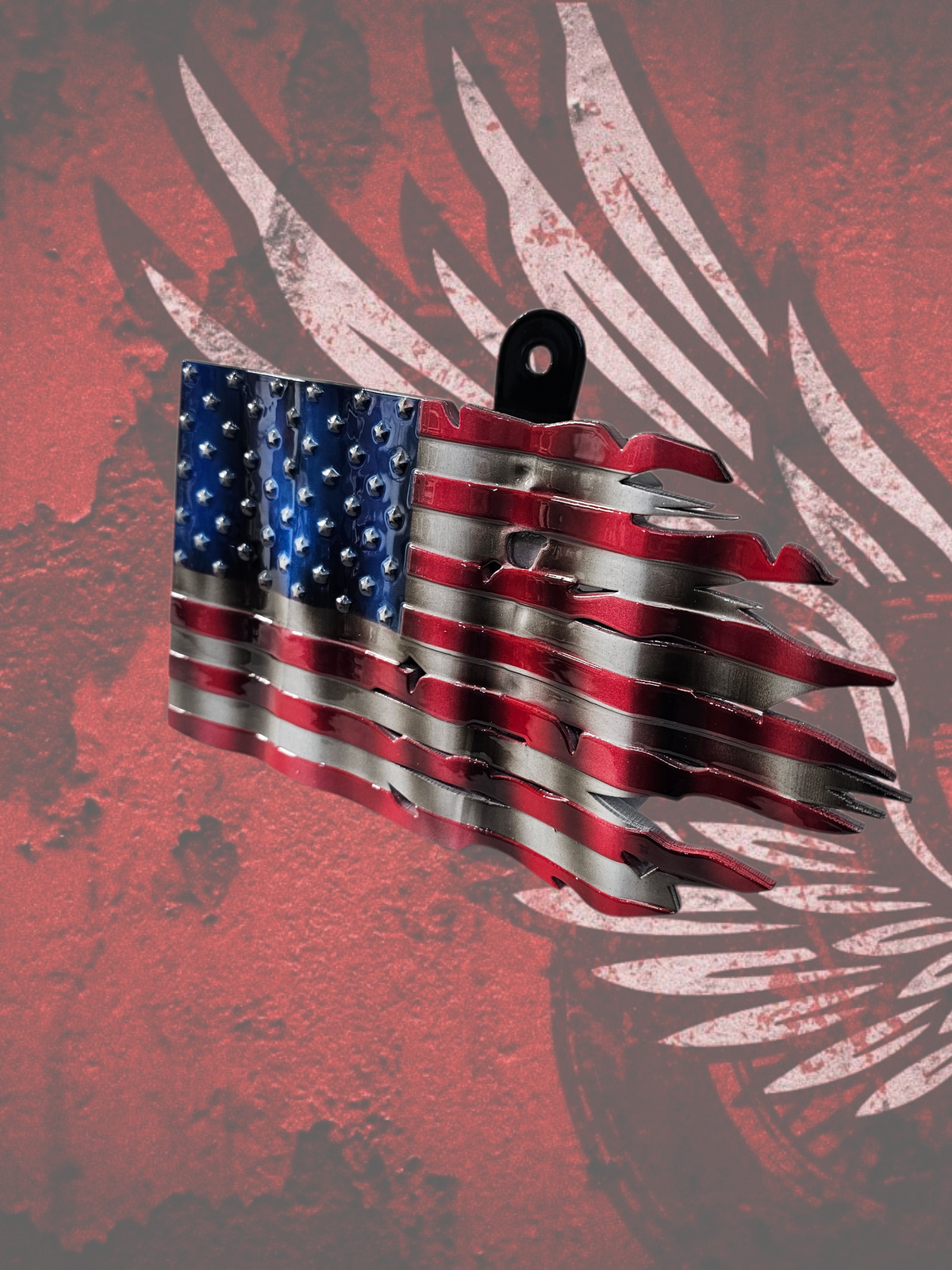 Tattered American Flag horn cover