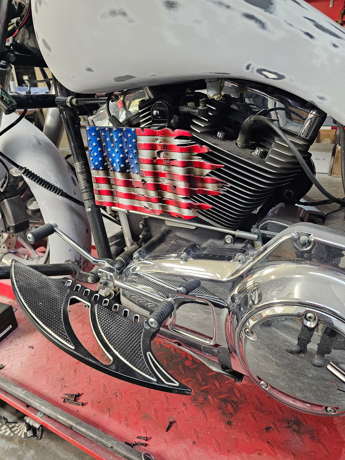 Tattered American Flag horn cover