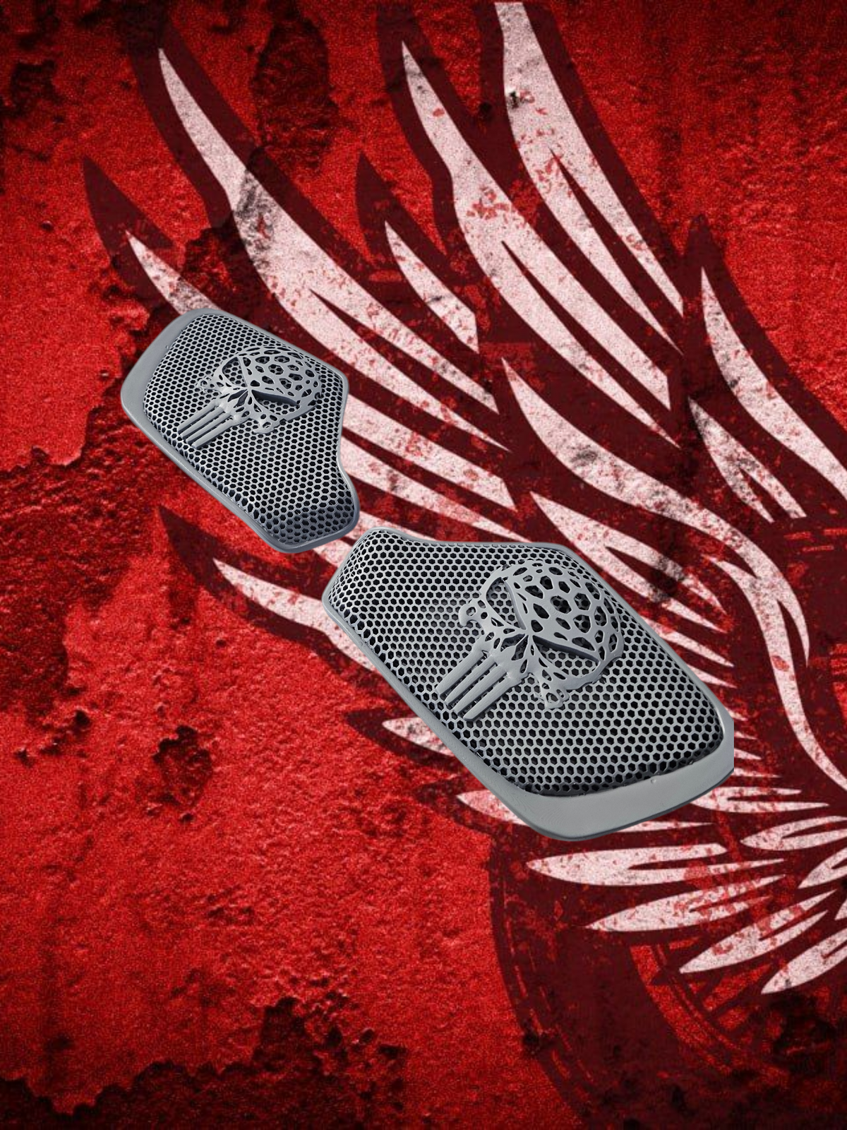 18 to 26+ Indian Chieftain webbed punisher inner speaker grills set