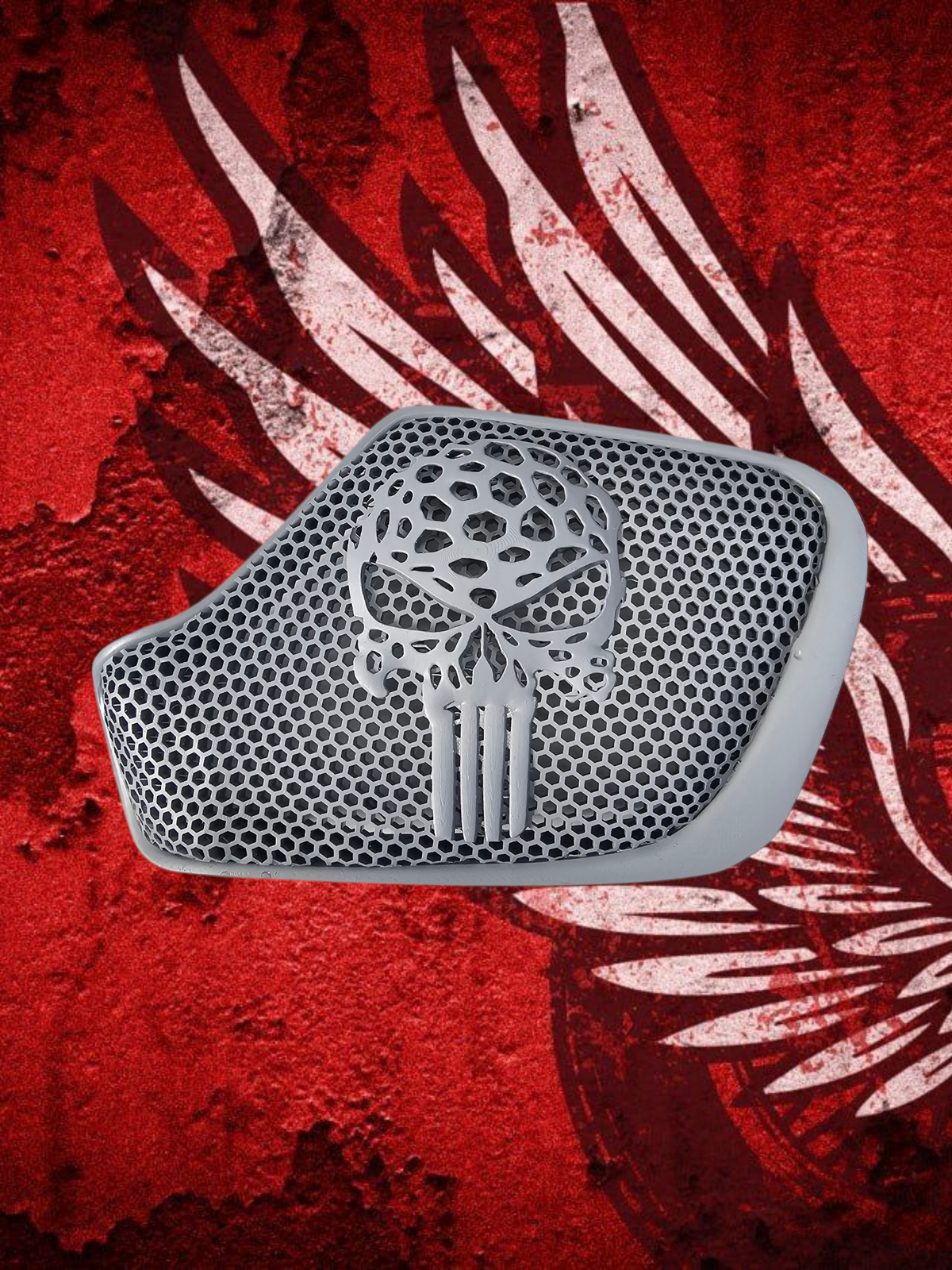 18 to 26+ Indian Chieftain webbed punisher inner speaker grills set