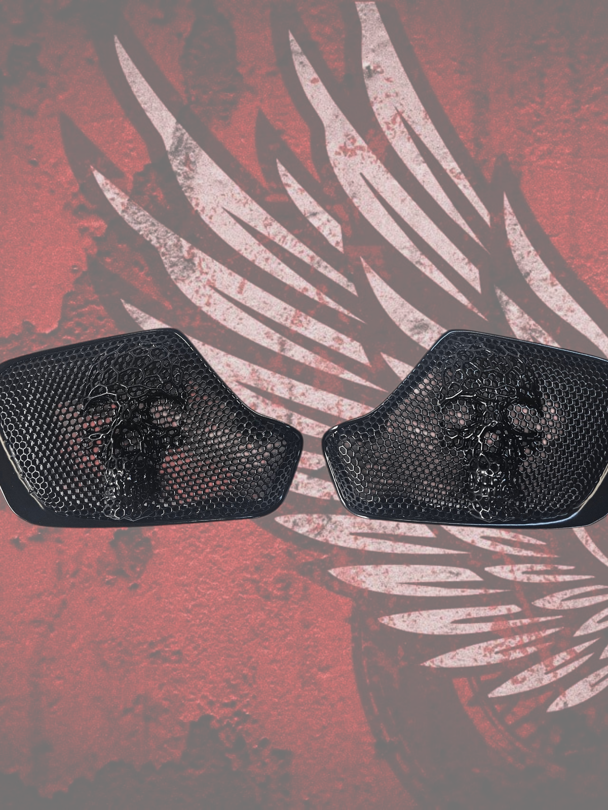 18 to 26+ Indian Chieftain webbed punisher inner speaker grills set
