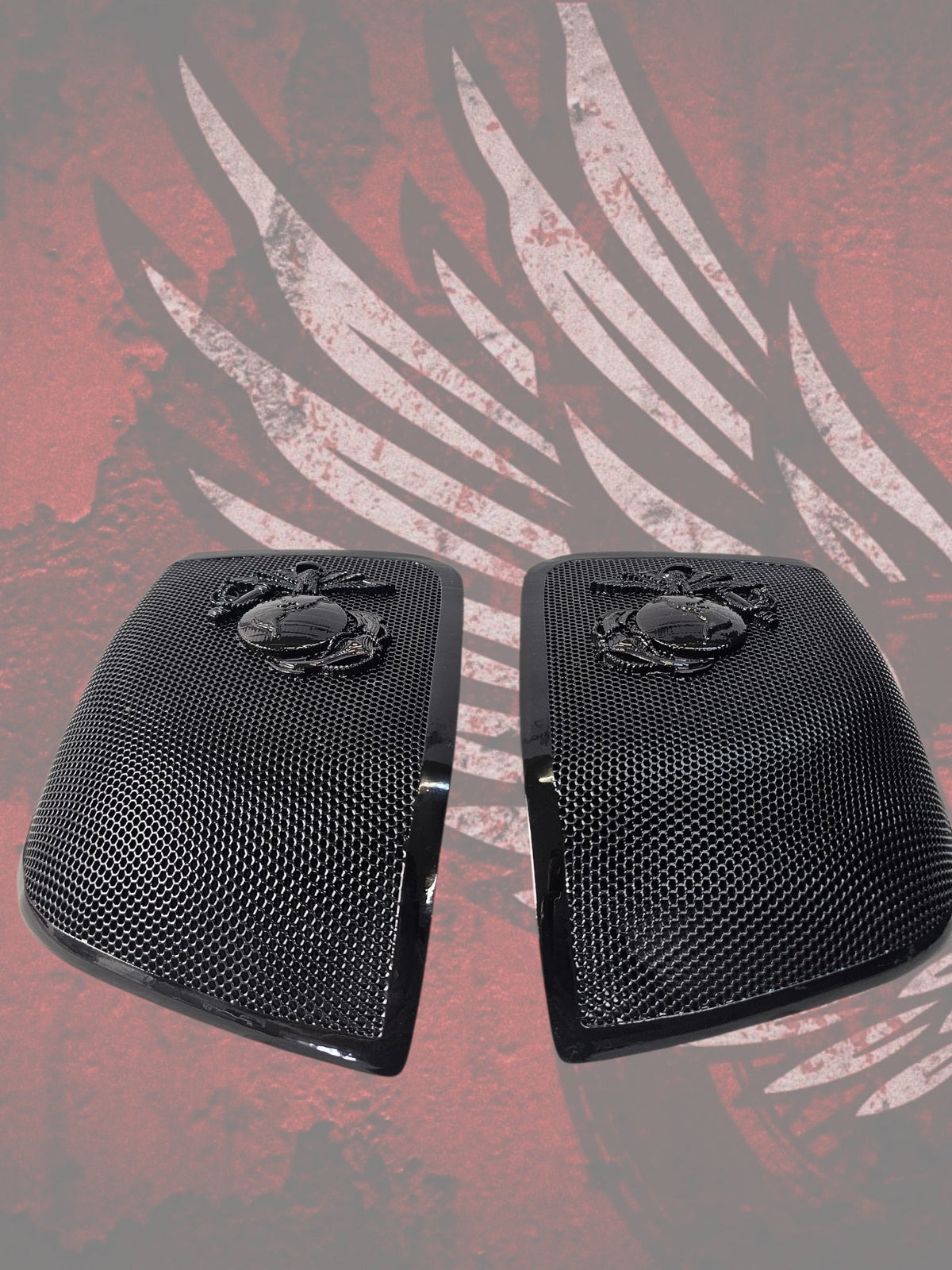 14-23 (Rockford) Harley Davidson bag lid Speaker Grill Cover USMC