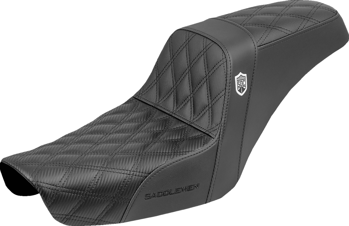 Black Step-Up Seat Gripper for Harley-Davidson Dyna 1996-2003 with lumbar support