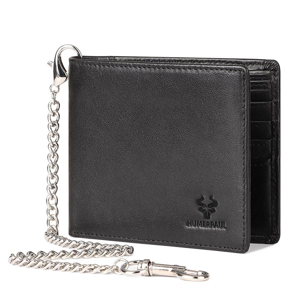 First Layer Cowhide Metal Chain Simple Short Men&