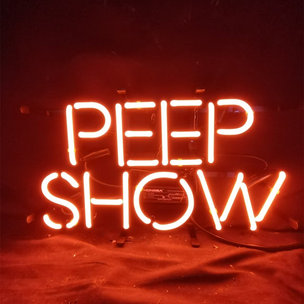 Peep Show Neon Sign Light Retro Bar Garage Man Cave Decor