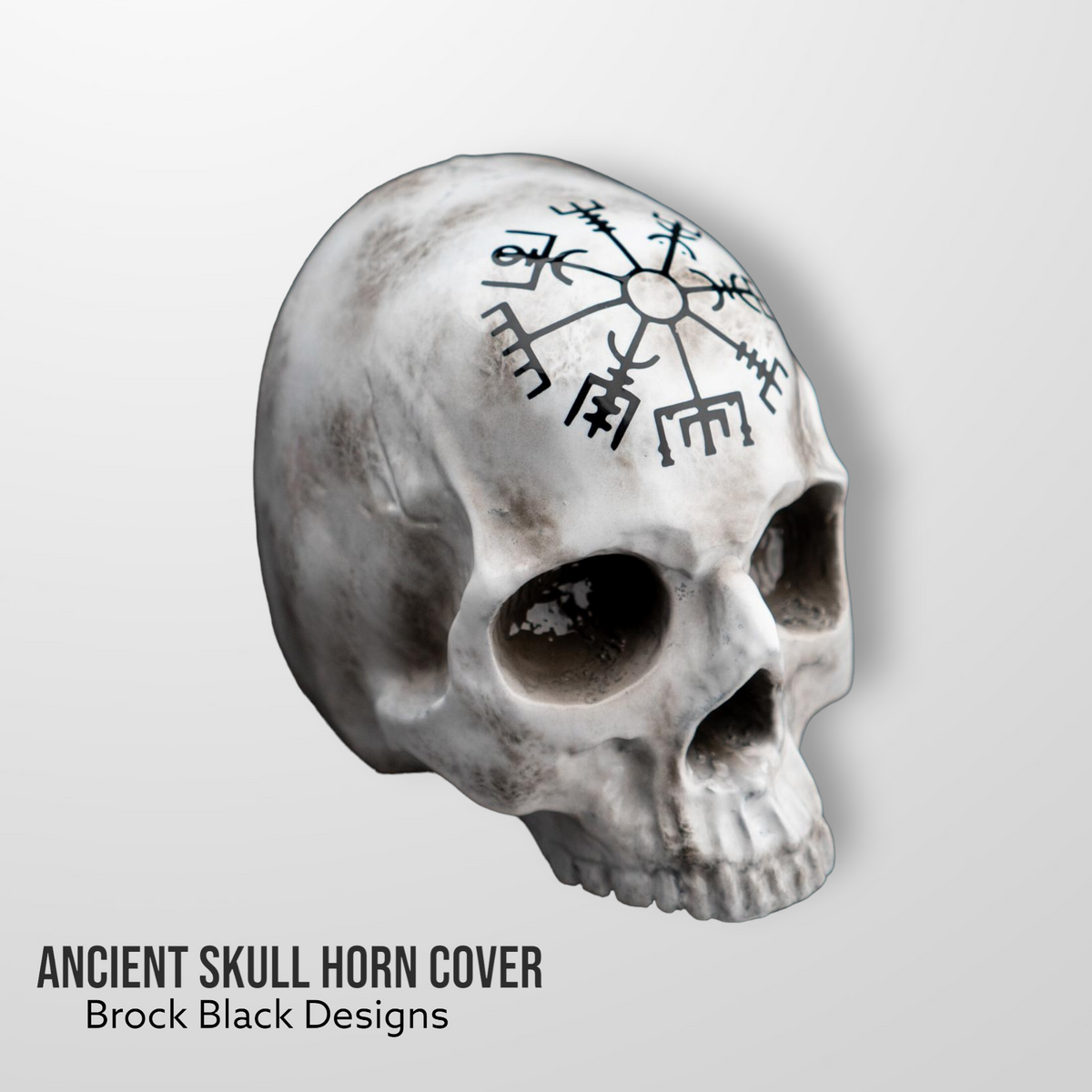 3D ancient skull viking compass