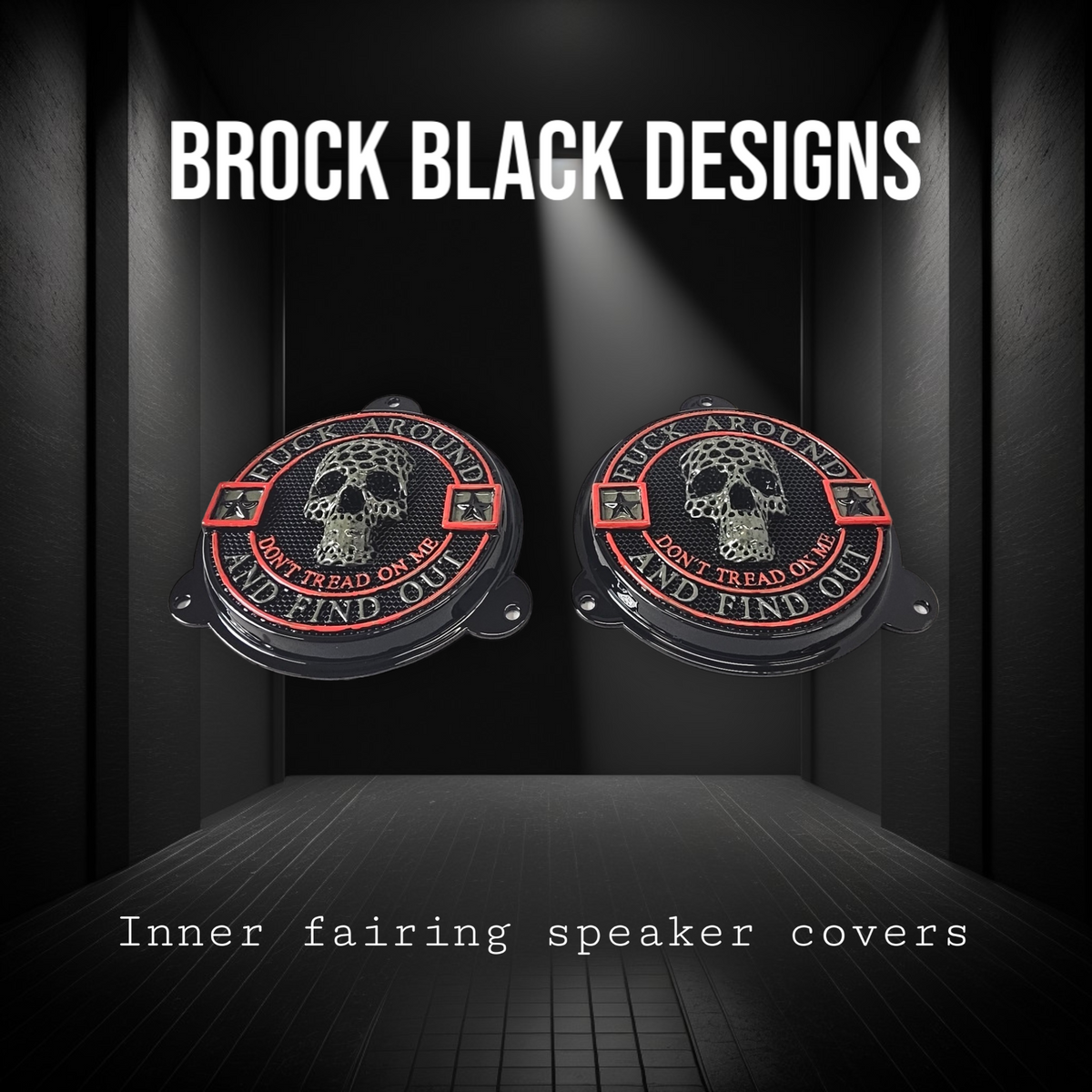 97-25+ Touring 3D FAFO webbed skull speakers grill covers set