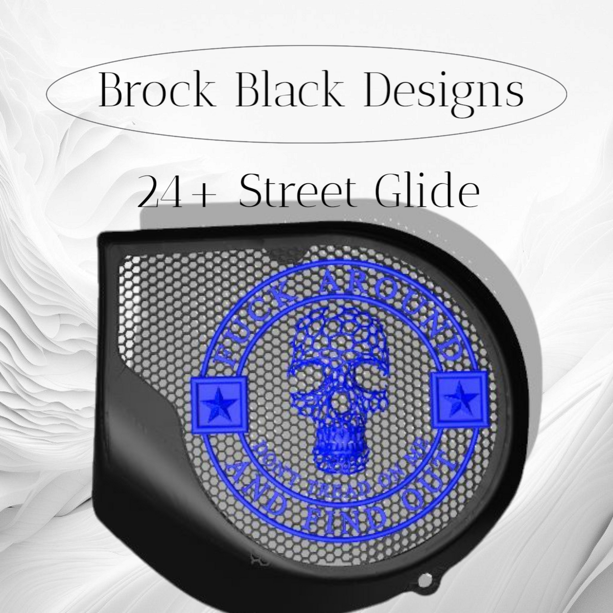 97-25+ Touring 3D FAFO webbed skull speakers grill covers set