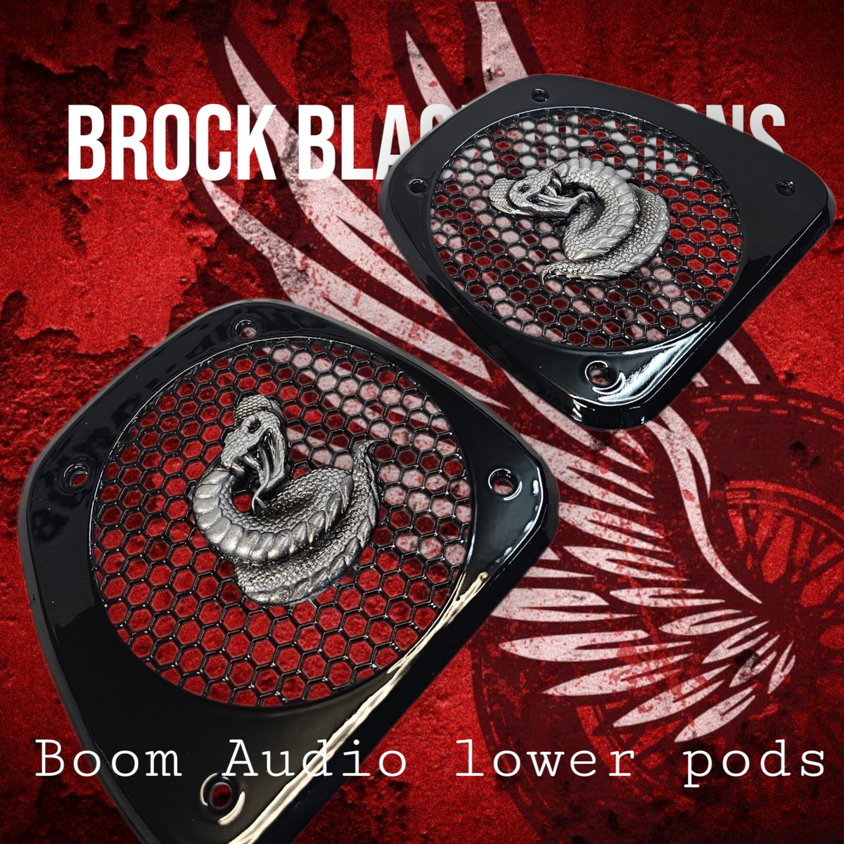 Boom Audio lower pods grills snake theme