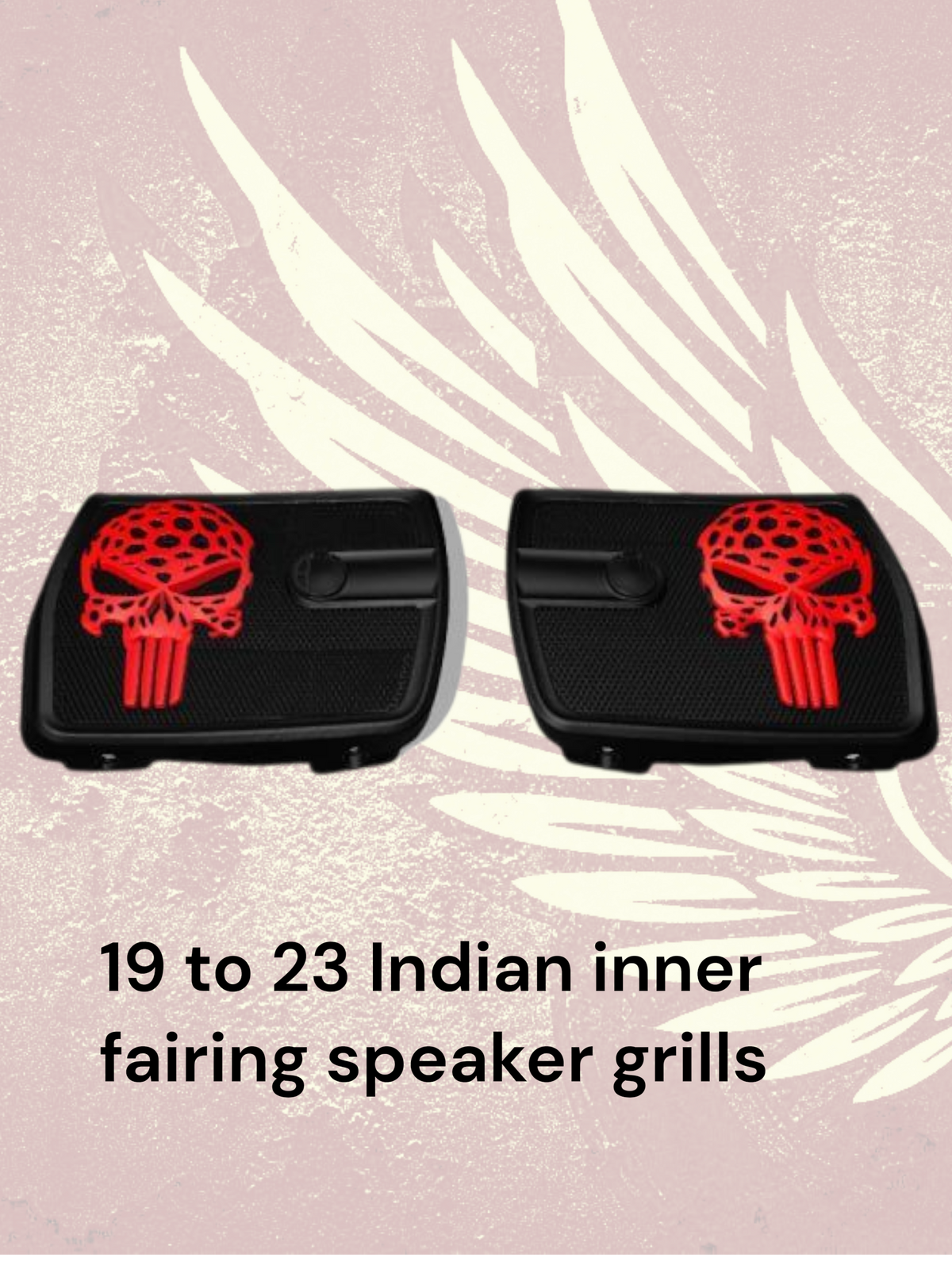 18 to 26+ Indian Chieftain webbed punisher inner speaker grills set