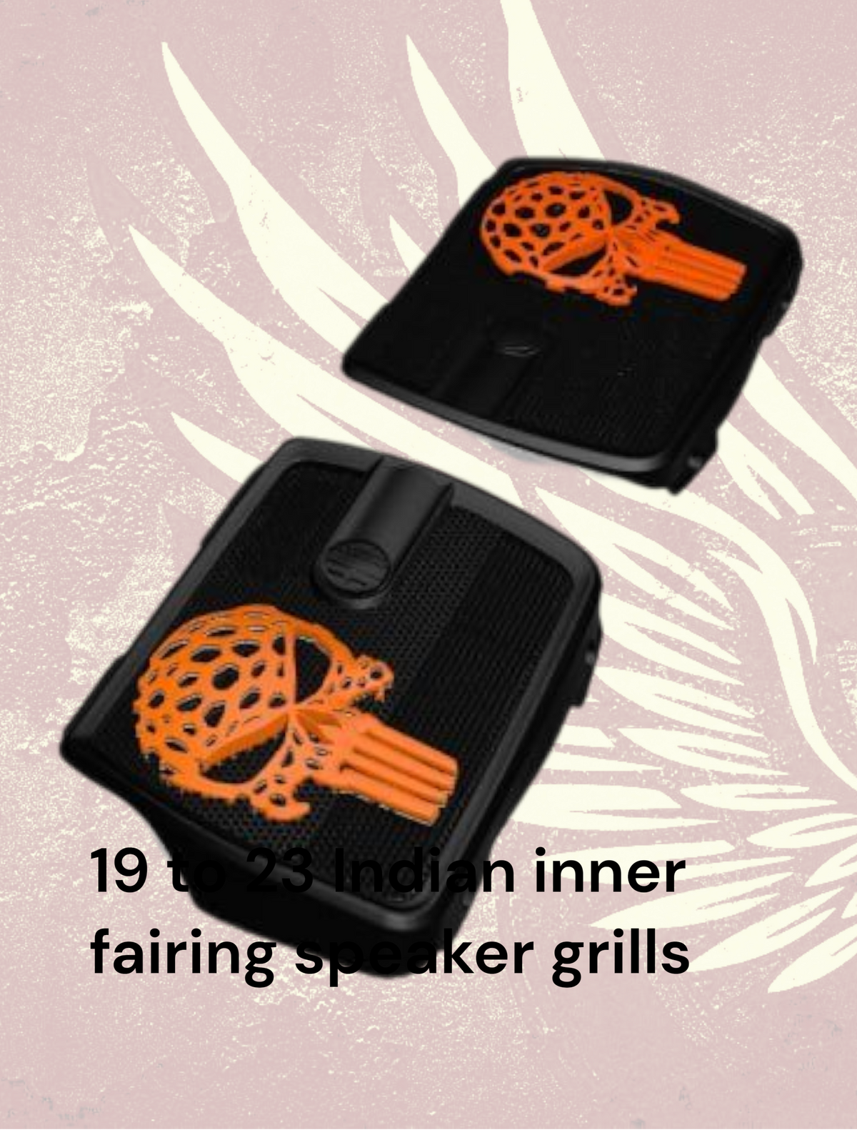 18 to 26+ Indian Chieftain webbed punisher inner speaker grills set