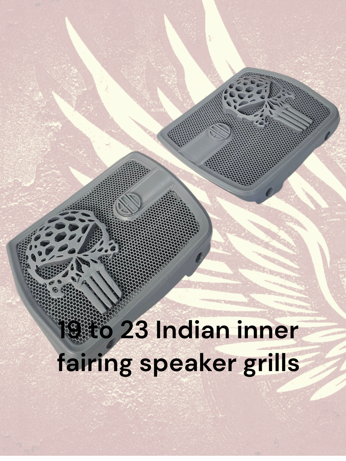 18 to 26+ Indian Chieftain webbed punisher inner speaker grills set