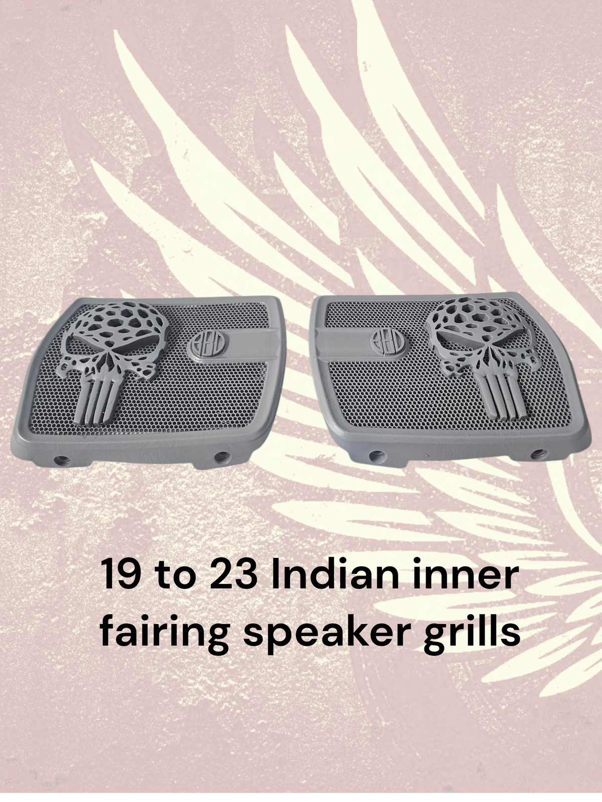 18 to 26+ Indian Chieftain webbed punisher inner speaker grills set