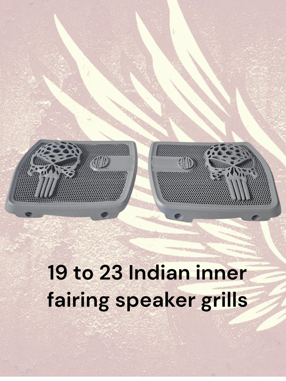 18 to 26+ Indian Chieftain webbed punisher inner speaker grills set