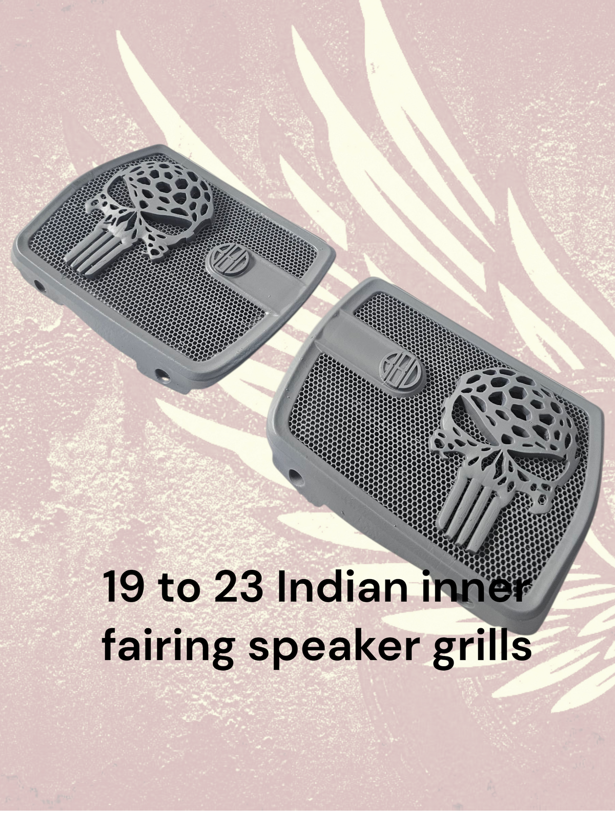 18 to 26+ Indian Chieftain webbed punisher inner speaker grills set