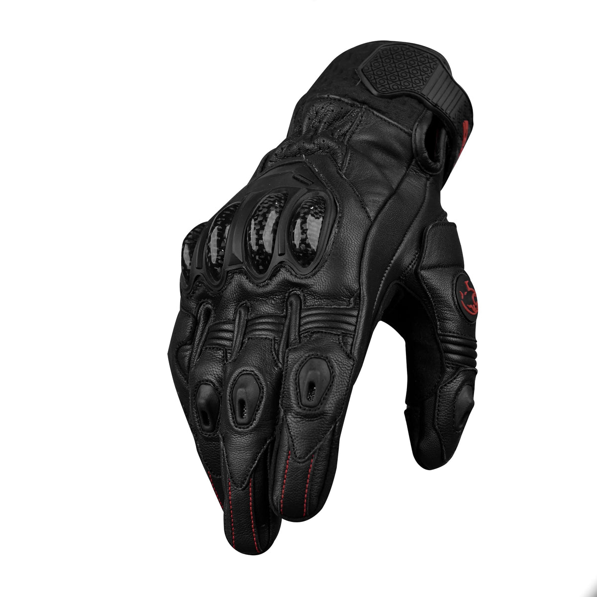 Gladiator Leather Motorcycle Gloves Reinforced Knuckle Men