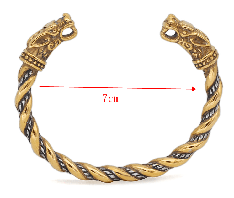 Viking Wolf Fenrir Stainless Steel Bracelet Norse Biker