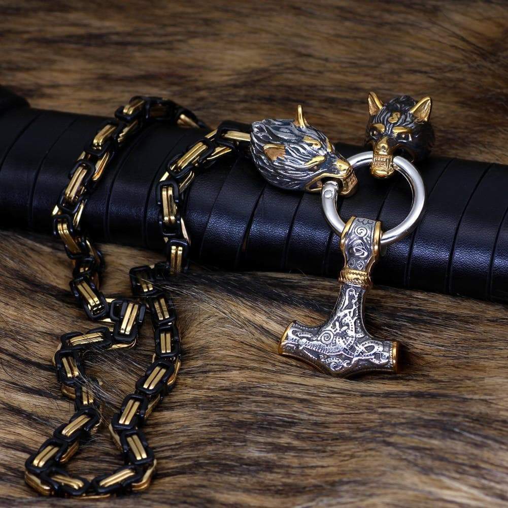 Viking Mjolnir Thor Hammer Stainless Steel Pendant Necklace