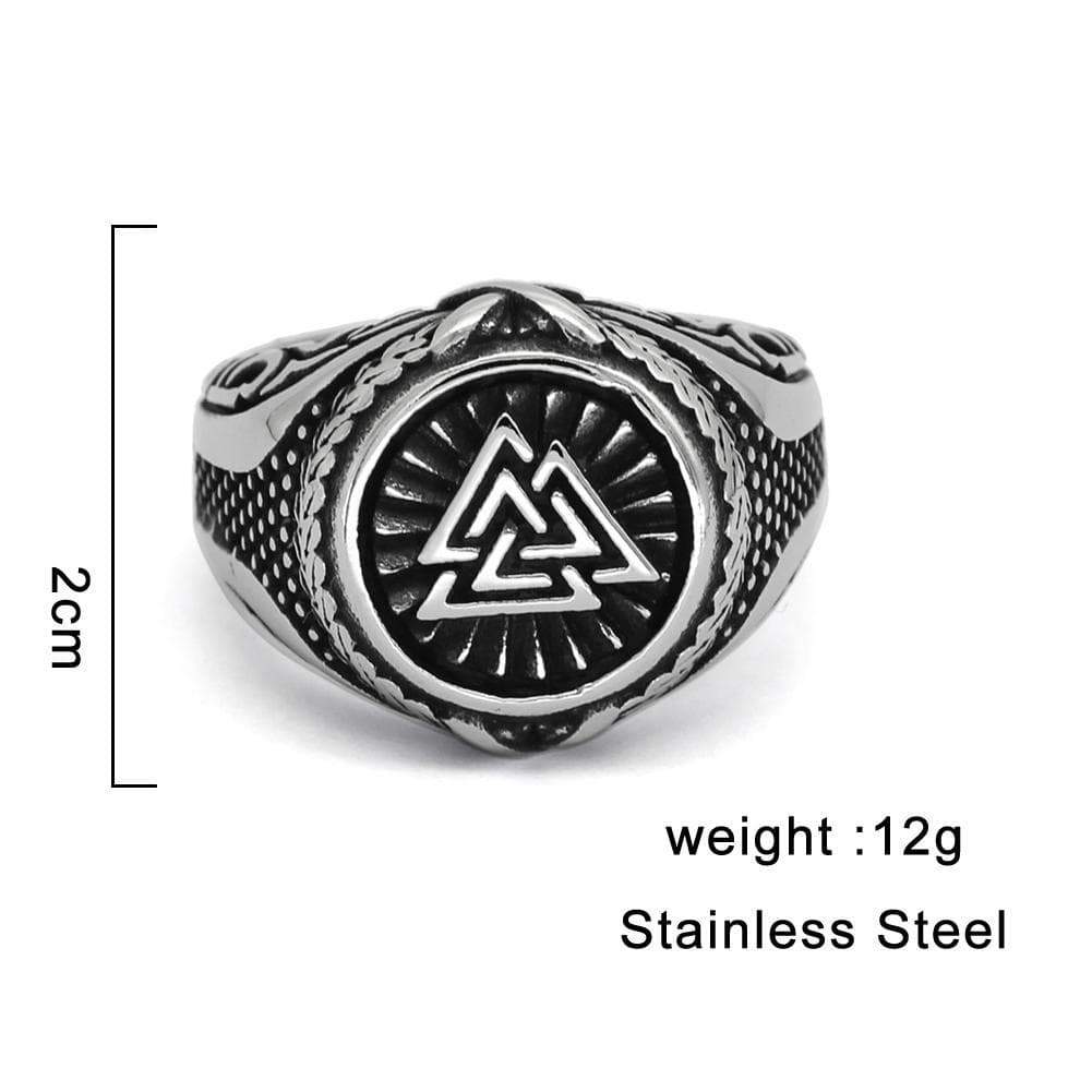 Viking Valknut Knot Stainless Steel Ring Bold Norse Design