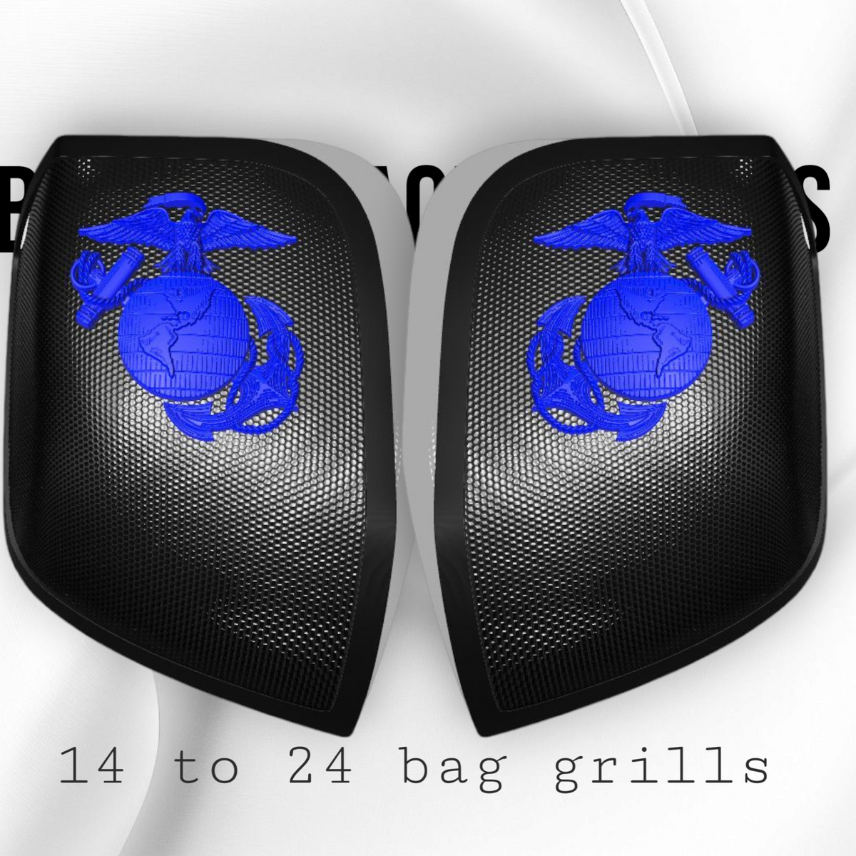 14-23 (Rockford) Harley Davidson bag lid Speaker Grill Cover USMC