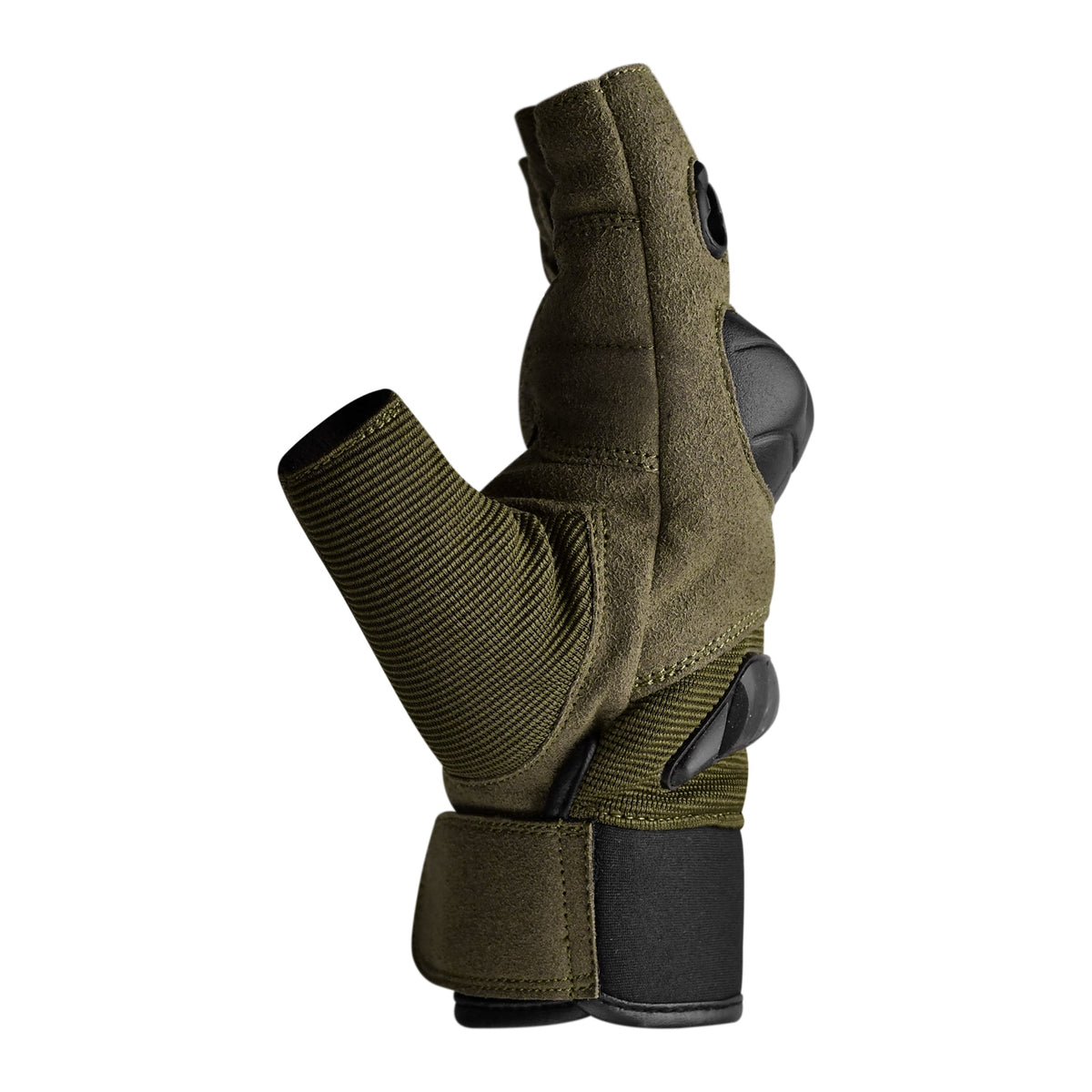 JAG Half Finger Tactical Motorcycle Gloves Olive