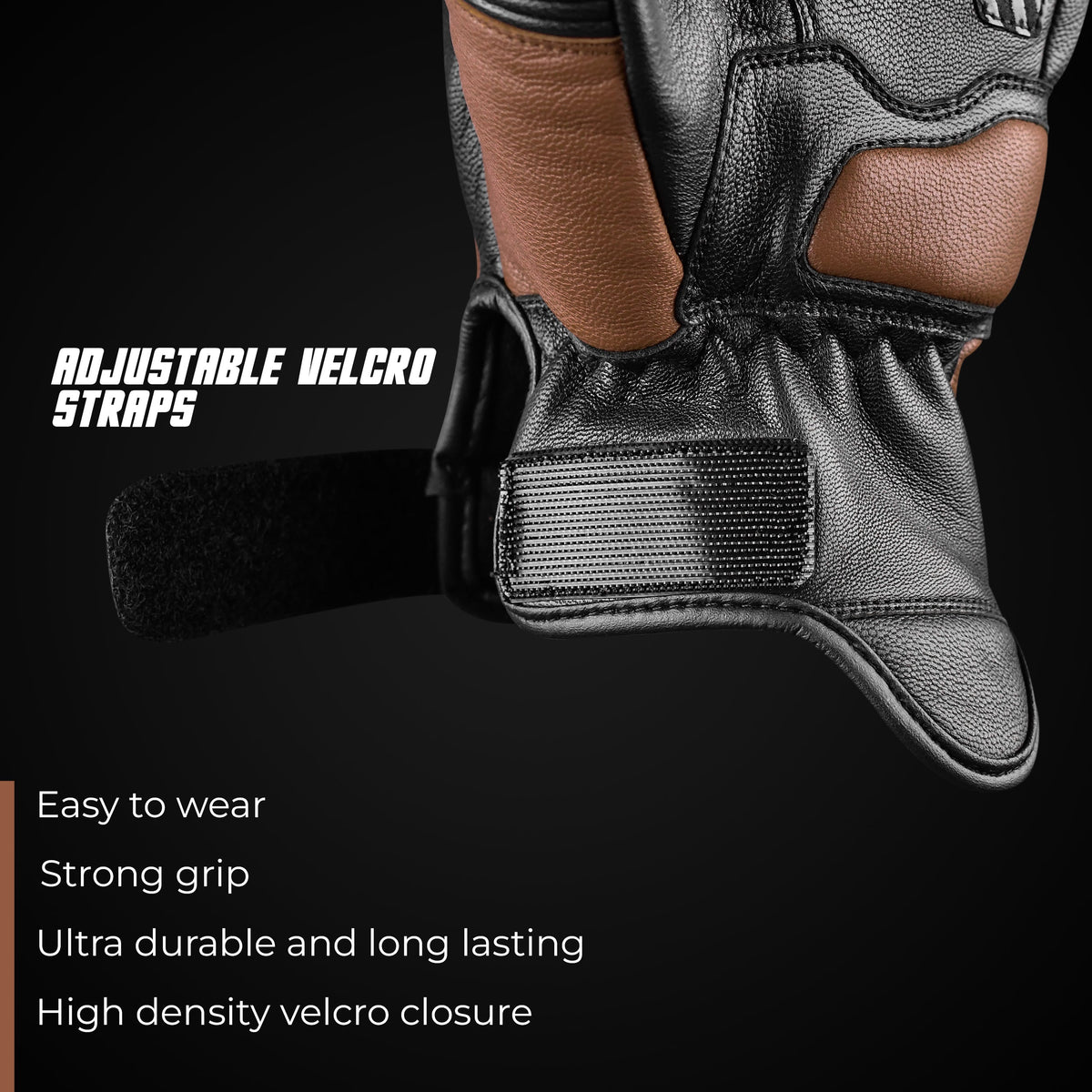 Helios Leather Motorcycle Gloves with Knuckle Protection