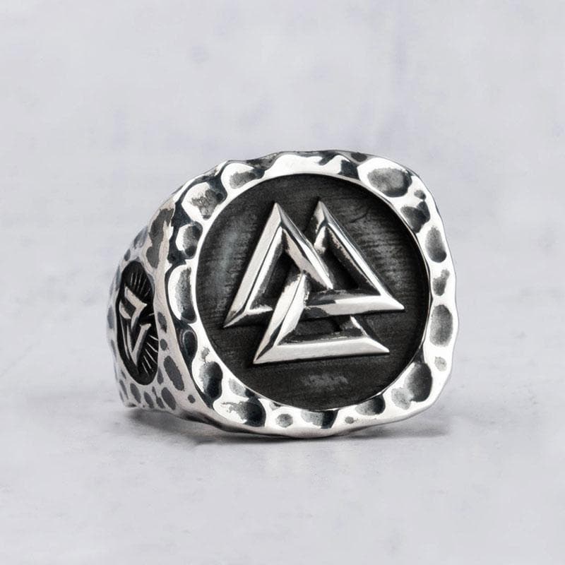Viking Valknut Stainless Steel Ring Norse Warrior Symbol