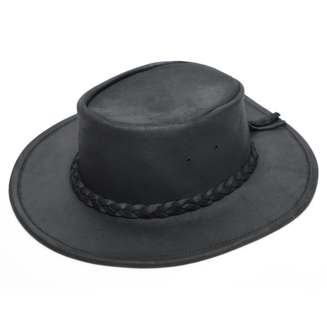Minnetonka Fold Up Leather Australian Outback Hat Biker