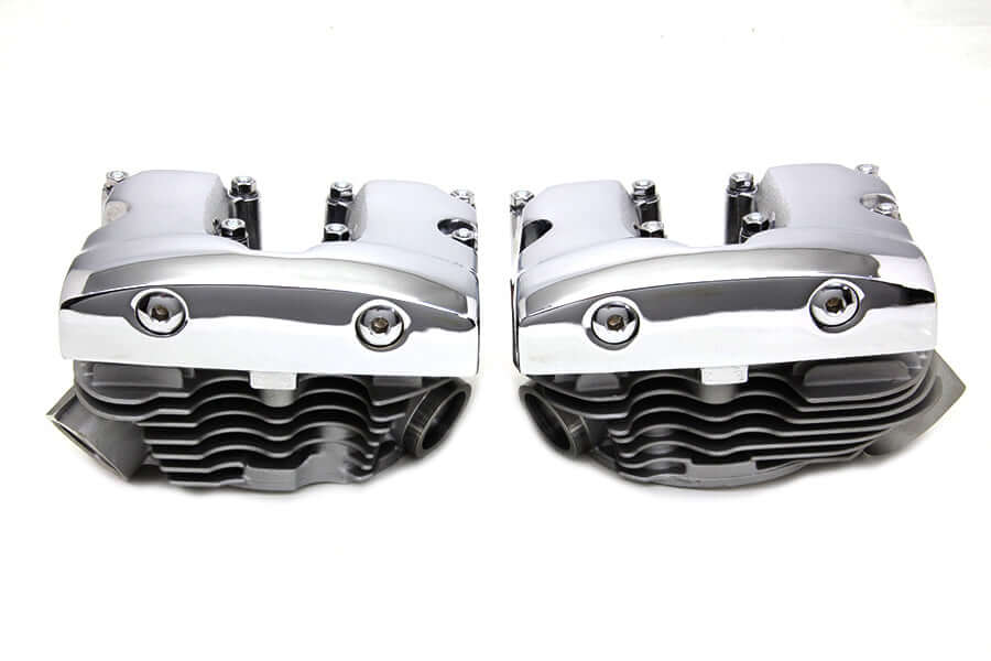 Cylinder Head Set with Chrome Rocker Box Harley Engine Build