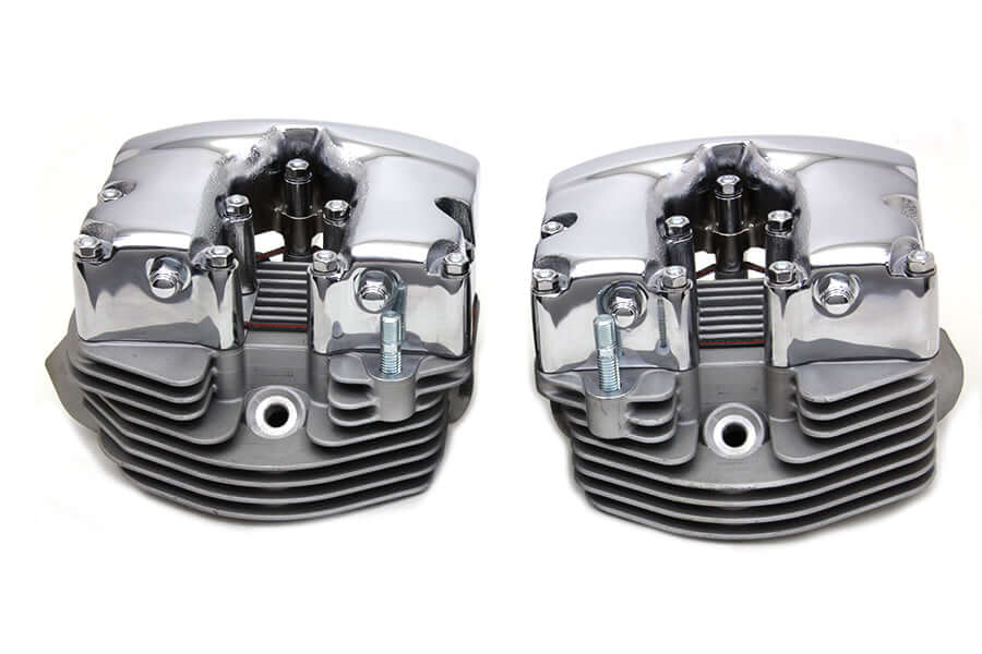 Cylinder Head Set with Chrome Rocker Box Harley Engine Build