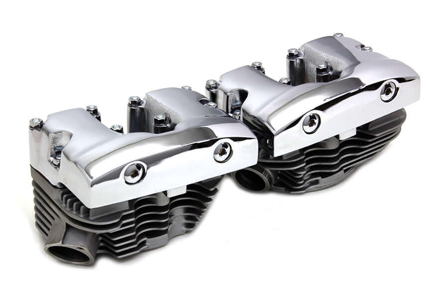 Cylinder Head Set with Chrome Rocker Box Harley Engine Build