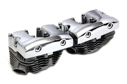 Cylinder Head Set with Chrome Rocker Box Harley Engine Build