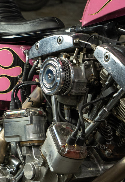 Swirl 4" Air Cleaner for S&amp;S and CV Carb Harley Custom