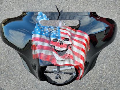 Harley davidson 3D skull American flag fairing batwing