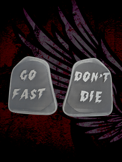 19 to 25+ Indian Challenger Go Fast Dont Die themed inner speaker grills set