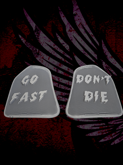 19 to 25+ Indian Challenger Go Fast Dont Die themed inner speaker grills set