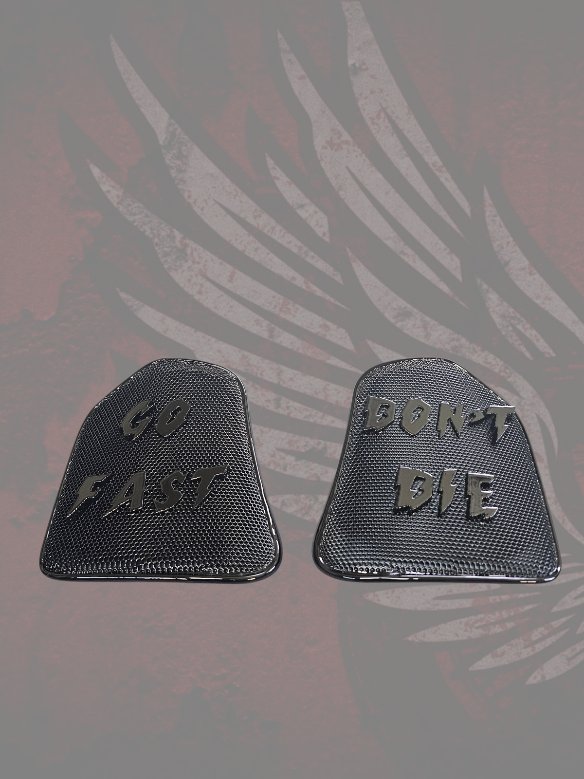19 to 25+ Indian Challenger Go Fast Dont Die themed inner speaker grills set