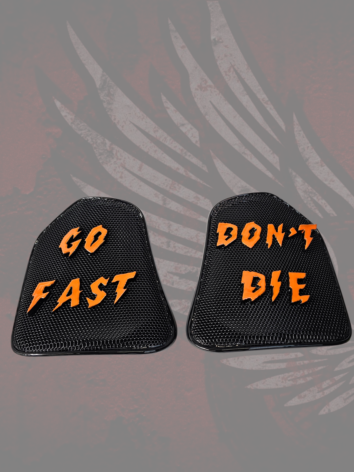 19 to 25+ Indian Challenger Go Fast Dont Die themed inner speaker grills set