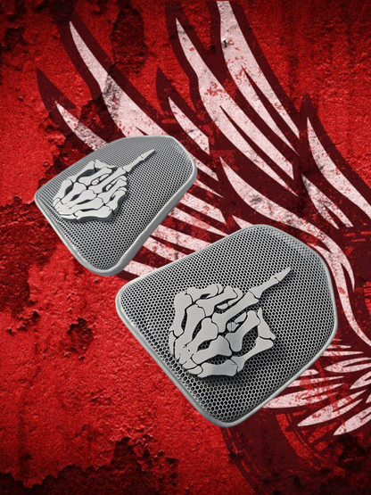 19 to 25+ Indian Challenger middle finger themed inner speaker grills set