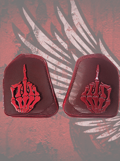 19 to 25+ Indian Challenger middle finger themed inner speaker grills set