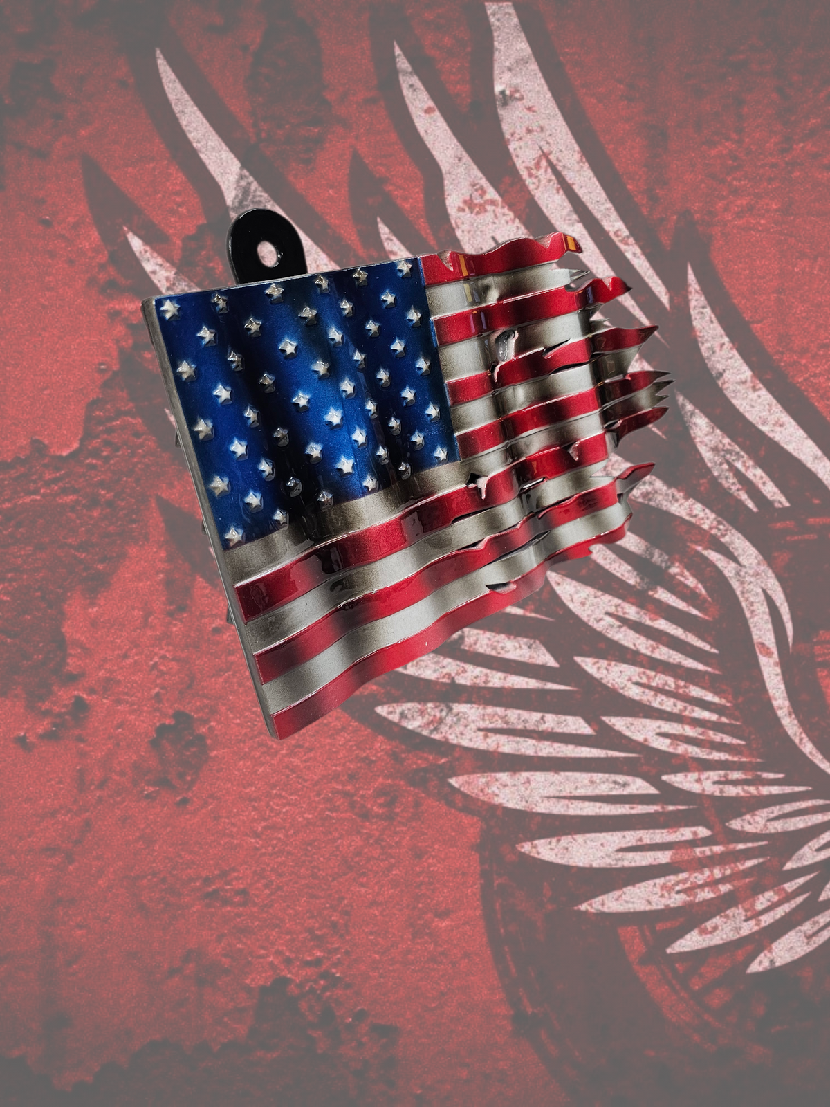 Tattered American Flag horn cover