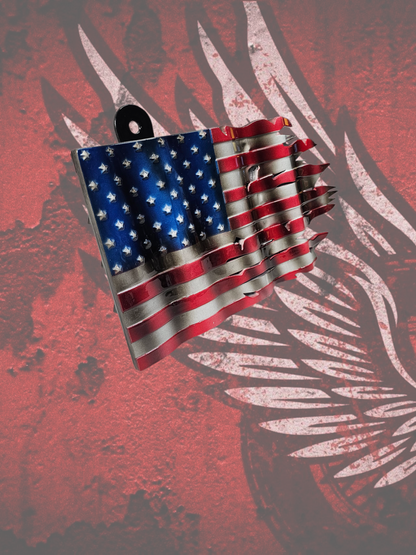Tattered American Flag horn cover