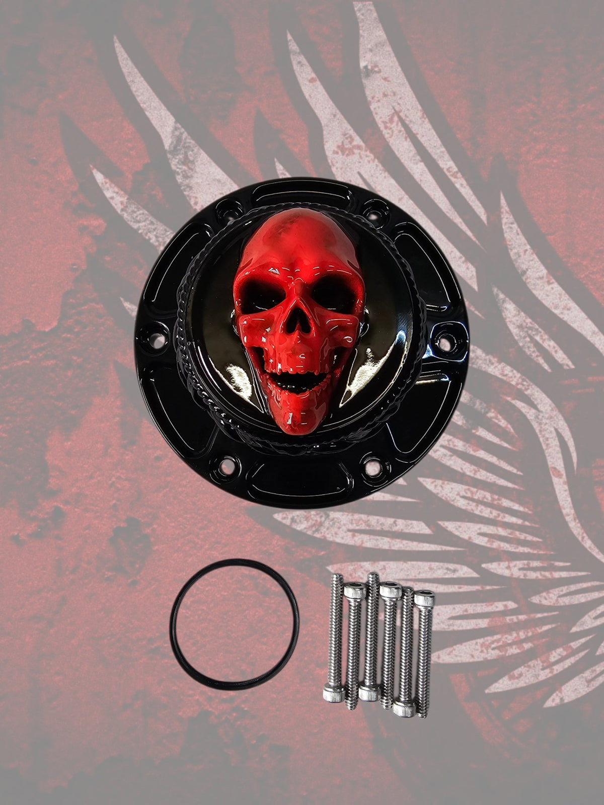 23.5+ screaming skull themed fuel cap assembly